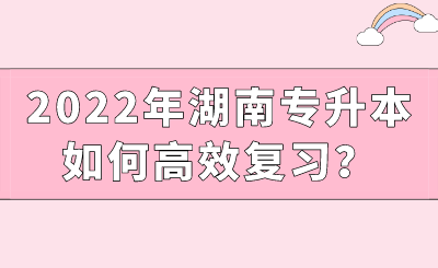 2022年湖南专升本如何高效复习?(图1) 2022年湖南专升本如何高效复习?.png