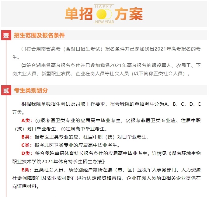 湖南环境生物职业技术学院2021年单招简章(图3)
