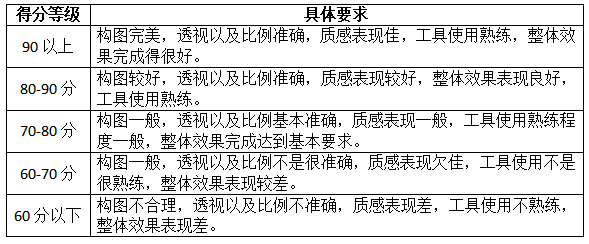 考试分值及评分准则