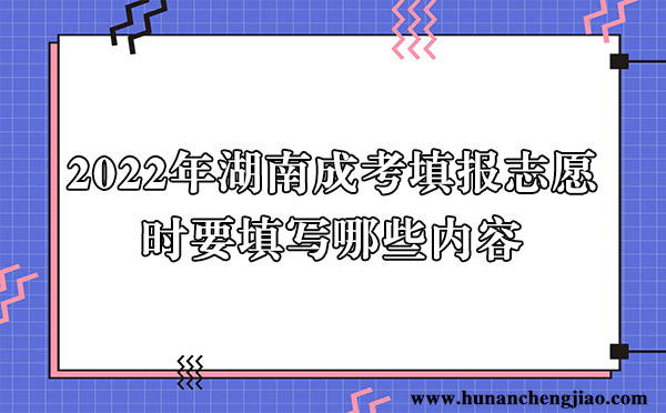 2022年湖南成考填报志愿时要填写哪些内容