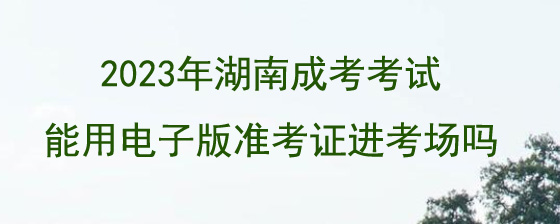 2023年湖南成考考试能用电子版准考证进考场吗.jpg